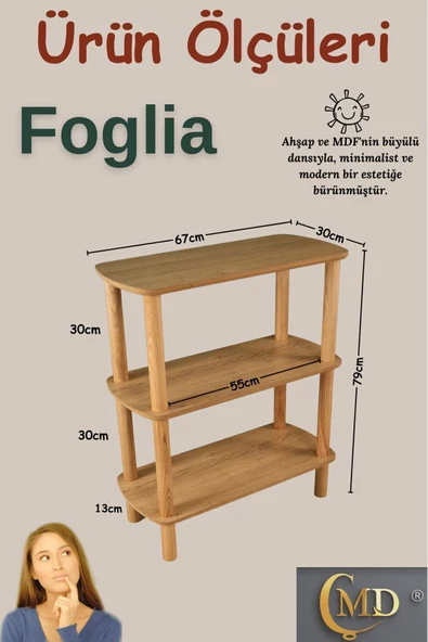 ÇMD ÇAKIR MOBİLYA Foglia Kitaplık: Minimalist Mdf Ve Ahşap Tasarım - 2