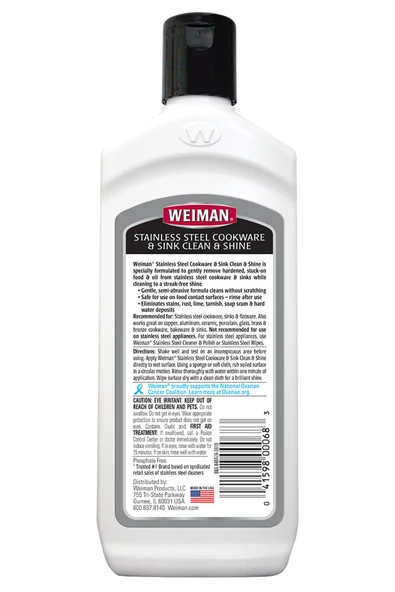Weiman Paslanmaz Çelik Pişirme Kapları ve Lavabo Temizleyici Parlatıcı 237ML - 2