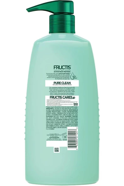 Garnier Fructis Pure Clean Güçlendirici Saç Kremi 1000ML - Resim 2