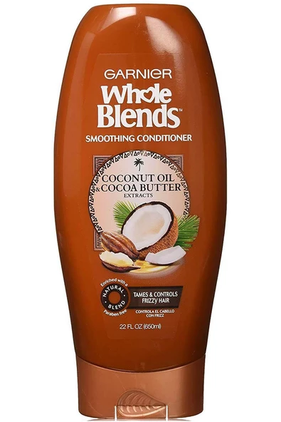 Garnier Whole Blends Hindistan Cevizi ve Kakao Yağı Özlü Pürüzsüzleştirici Saç Kremi 650ML