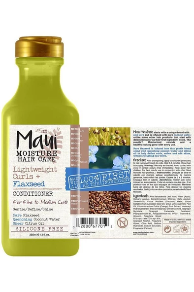 Maui Flaxseed Hafif Bukleli Saçlar İçin Saç Kremi 385ML - Resim 2