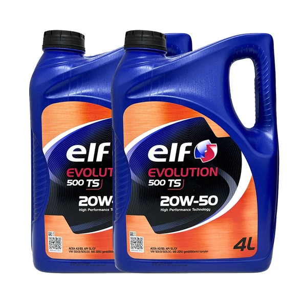Elf Evolution 500 TS 20W-50 Motor Yağı 2 x 4 L