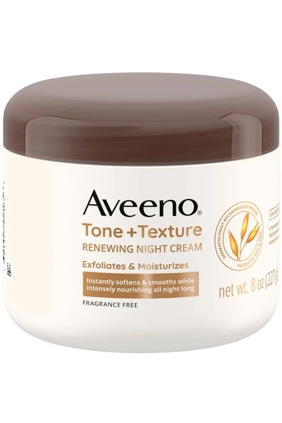 Aveeno Tone + Texture Eksfoliye Edici ve Nemlendirici Gece Vücut Kremi 227GR