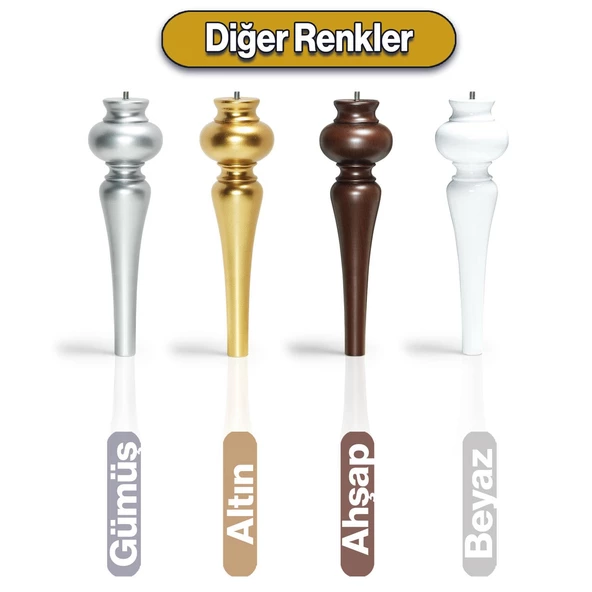 Damla Plastik 4 Adet Sehpa Ayağı 42 cm Gold Altın Orta Sehpası Ayak Zigon Sehpa Mobilya Ayakları - Resim 5