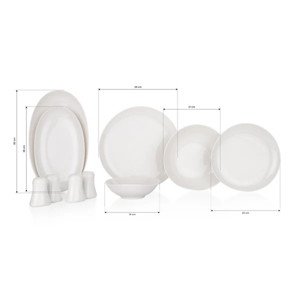 Schafer Ella Yemek Takımı 56 Parça-Beyaz - 8