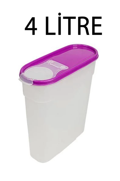 6 Adet Plastik 4 Litre Kapaklı Erzak Saklama Kabı Kutusu Takımı Mavi - 2