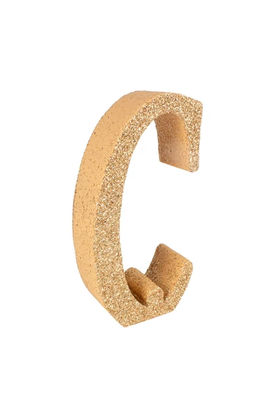 Kına Atölyesi Üç boyutlu Simli Strafor Harfler Gold 15cmx4cm - 7