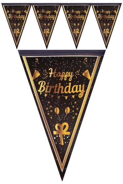 Kına Atölyesi Happy Birthday Flama Siyah - 4