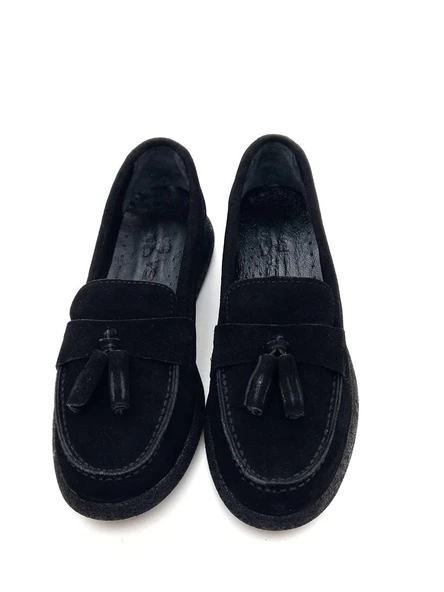 Venüs 23075604K Kadın Süet Deri Püsküllü Comfort Babet Ayakkabı - 10