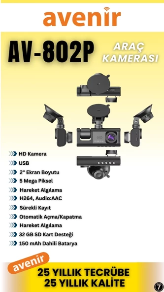 AV-802P HD Araç Kamerası - 7