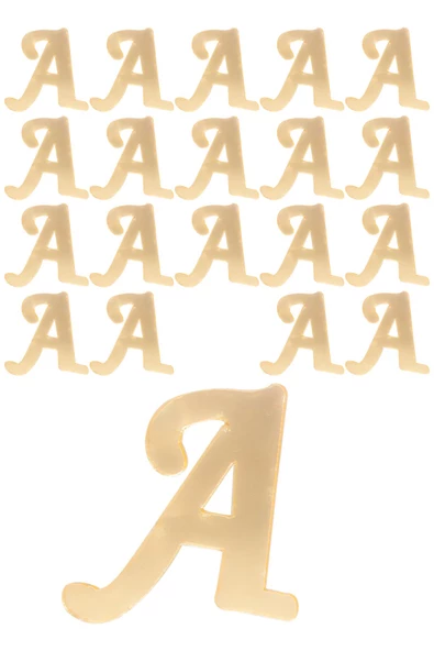 Kına Atölyesi 20 Adet Karşık Pleksi Harfleri 3cm Gold - 12
