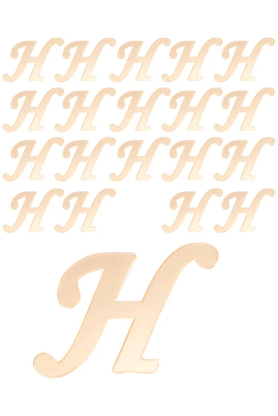 Kına Atölyesi 20 Adet Karşık Pleksi Harfleri 3cm Gold - 4