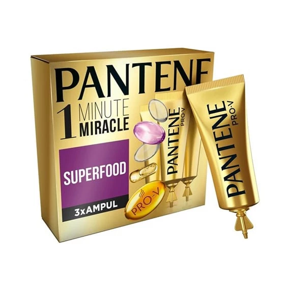 Pantene Ampul 1 Dakikada Mucize Superfood 3'lü 15 ml