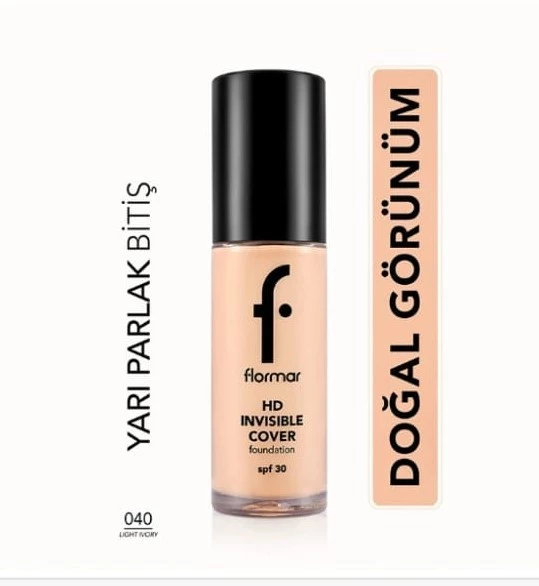Flormar Invisible Cover HD Foundation 040 Light Ivory