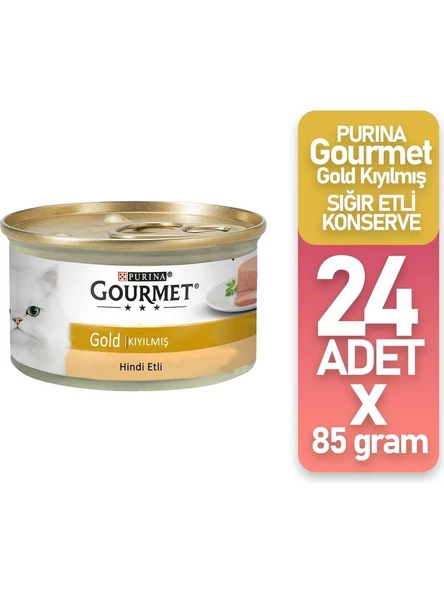 Gourmet Gold Kıyılmış Hindili Yaş Kedi Maması 85 Gr x 24 Adet