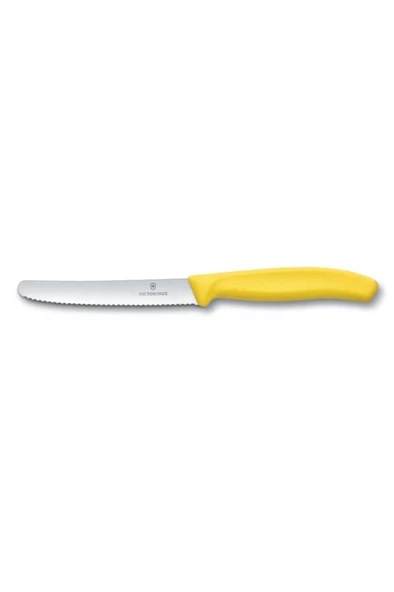 Victorinox 6.7836.L118 11cm Sarı Tırtıklı Domates ve Sosis Sofra Bıçağı