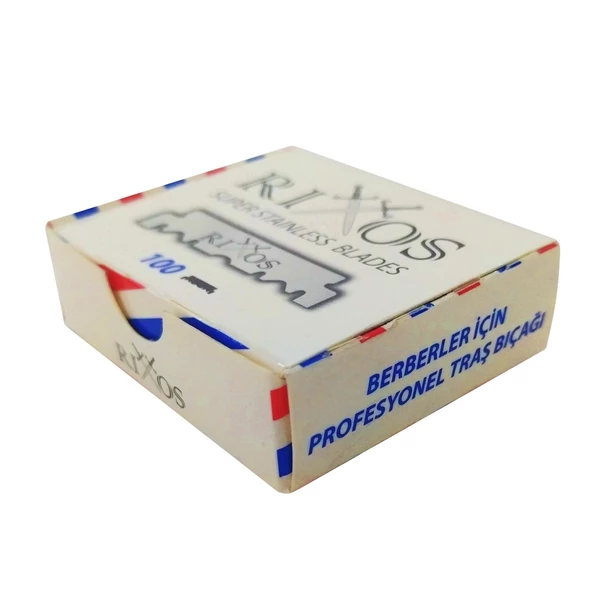 5x Rixos Super Stainless Berber Ustura Tıraş Bıçağı, 100'lü Paket Yarım Jilet - 2