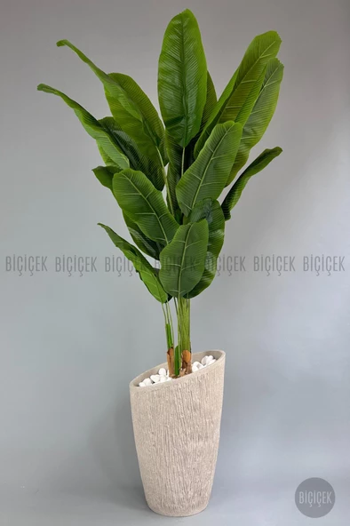 BİÇİÇEK   Yapay Muz Ağacı 230 cm Lux Dış Mekan Saksıda - Resim 8