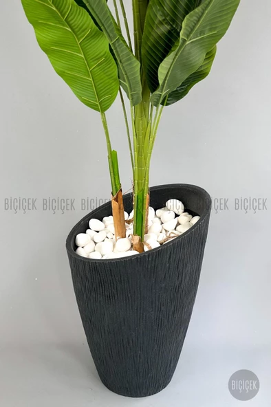 BİÇİÇEK   Yapay Muz Ağacı 230 cm Lux Dış Mekan Saksıda - Resim 7