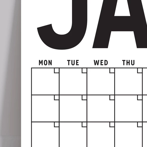 Sürekli Takvim, 12 Aylık Tarihsiz Takvim, Aylık Planlayıcı Takvim, A4, 33x48 cm, Undated Monthly Wall Planner, Wall Cale - Resim 6
