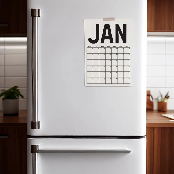 Sürekli Takvim, 12 Aylık Tarihsiz Takvim, Aylık Planlayıcı Takvim, A4, 33x48 cm, Undated Monthly Wall Planner, Wall Cale - Resim 5