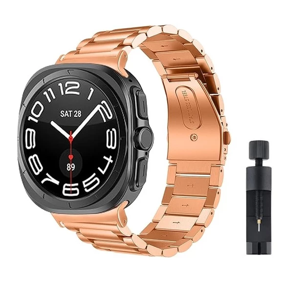 Samsung Galaxy Watch 7 Ultra 47mm Kordon Klipsli Metal Kordon 04 +Kısaltma Aparatı - 4