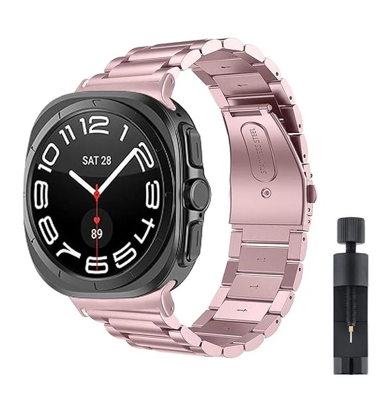 Samsung Galaxy Watch 7 Ultra 47mm Kordon Klipsli Metal Kordon 04 +Kısaltma Aparatı - 5