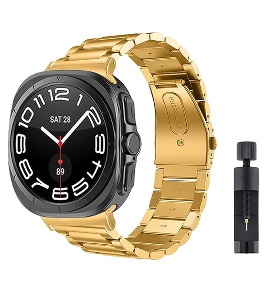 Samsung Galaxy Watch 7 Ultra 47mm Kordon Klipsli Metal Kordon 04 +Kısaltma Aparatı - 3