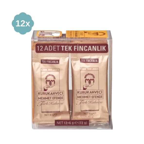 Mehmet Efendi Kurukahveci Mehmet Efendi Mehmet Efendi Tek Içimlik Türk Kahvesi 12 X 6 gr (3 ADET) - 3