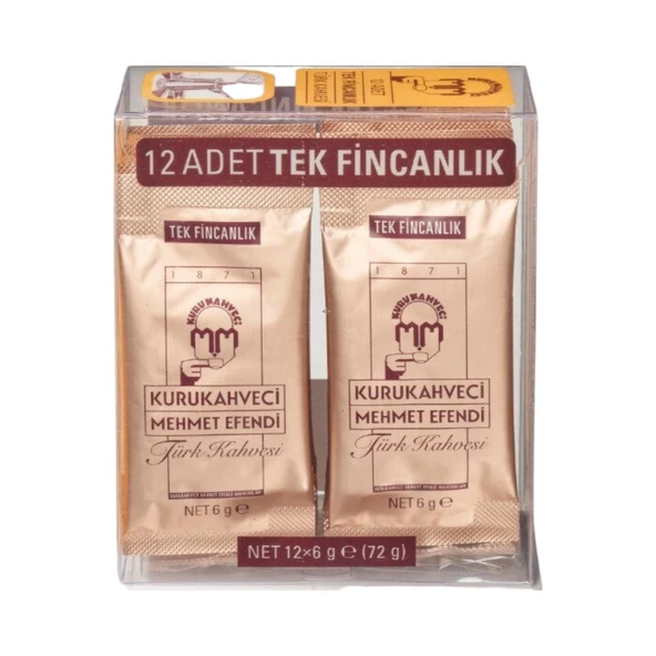 Mehmet Efendi Tek Içimlik Türk Kahvesi 12 X6 Gr Folyo Ambalaj X 12 Adet