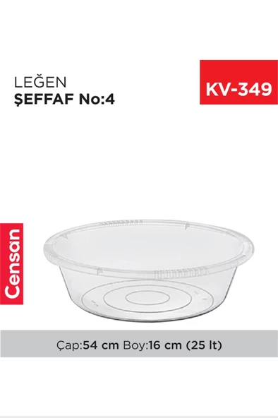 Şeffaf Leğen 4 No 25 Lt. Royaleks-E423