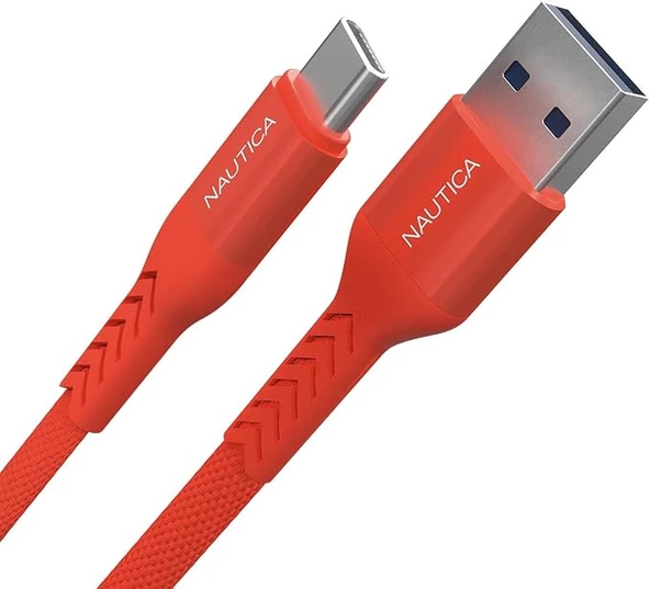 Nautica C20 Type-C to USB-A 22.5W Hızlı Şarj ve Data Kablosu 1.2M Kırmızı