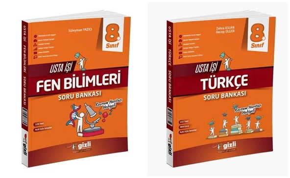 Gizli 2025 8. Sınıf Lgs Fen Bilimleri + Türkçe Usta İşi Soru + Kavram Haritası Seti 2 Kitap ürün görseli