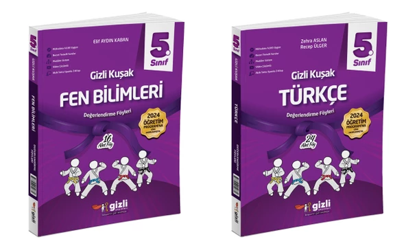 Gizli 2025 5. Sınıf Fen Bilimleri + Türkçe Gizli Kuşak Serisi Seti 2 Kitap ürün görseli