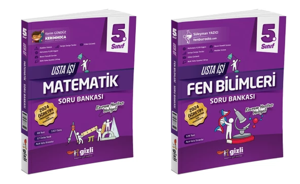 Gizli 2025 5. Sınıf Matematik + Fen Bilimleri Usta İşi Soru + Kavram Haritası Seti 2 Kitap ürün görseli