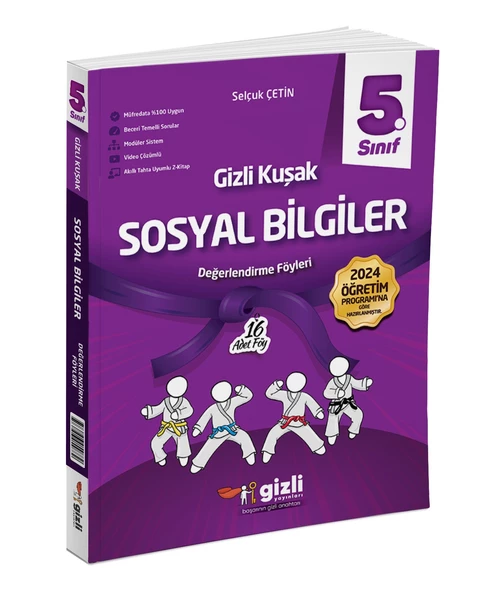 Gizli Yayınları 2025 5. Sınıf Sosyal Bilgiler Değerlendirme Föyleri Gizli Kuşak Serisi - 1