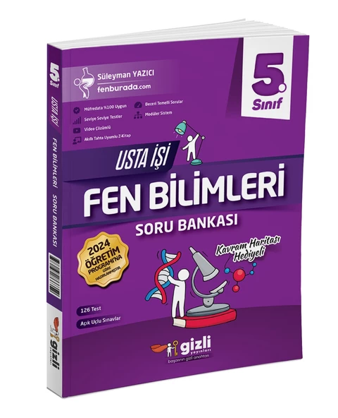 Gizli Yayınları 2025 5. Sınıf Fen Bilimleri Usta İşi Soru Bankası + Kavram Haritası Güncel Müfredat