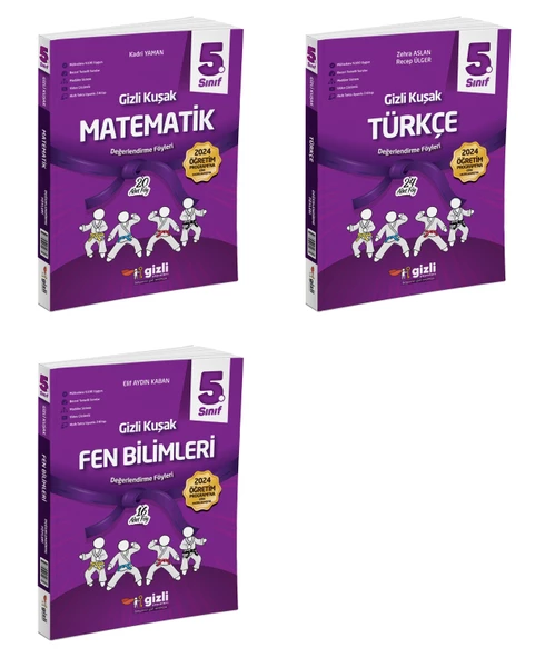 Gizli 2025 5. Sınıf Matematik + Türkçe + Fen Gizli Kuşak Serisi Seti 3 Kitap ürün görseli