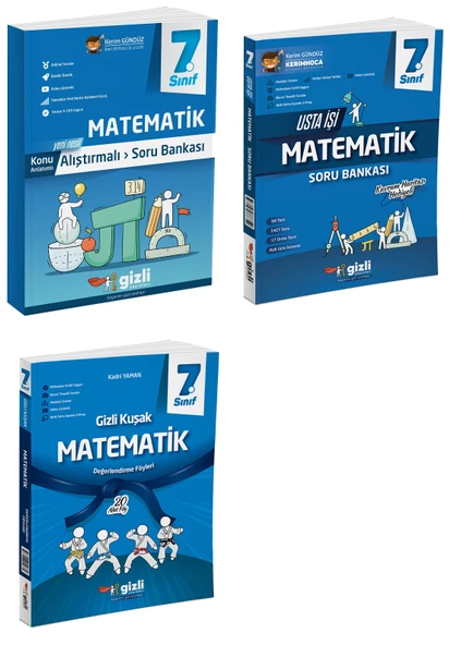 Gizli Yayınları 2025 7. Sınıf Matematik Alıştırmalı + Usta İşi + Gizli Kuşak Serisi Seti 3 Kitap ürün görseli