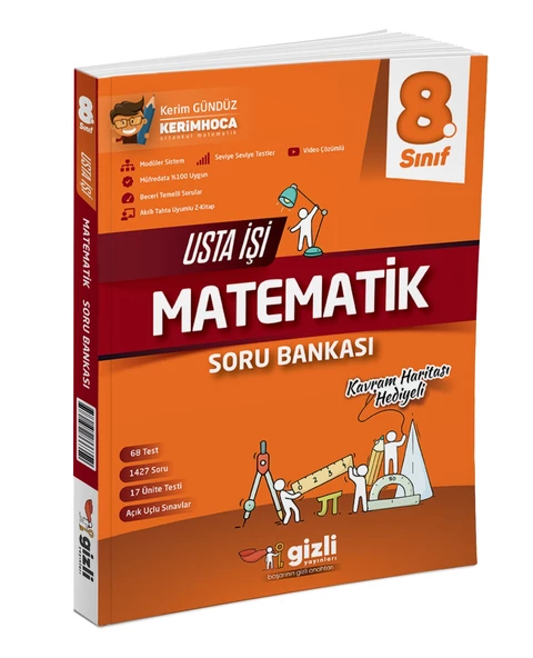 Gizli Yayınları 2025 8. Sınıf Matematik Usta İşi Soru Bankası + Kavram Haritası ürün görseli