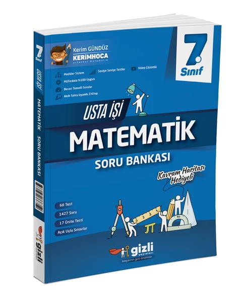 Gizli Yayınları 2025 7. Sınıf Matematik Usta İşi Soru Bankası + Kavram Haritası ürün görseli