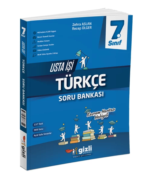 Gizli Yayınları 2025 7. Sınıf Türkçe Usta İşi Soru Bankası + Kavram Haritası ürün görseli