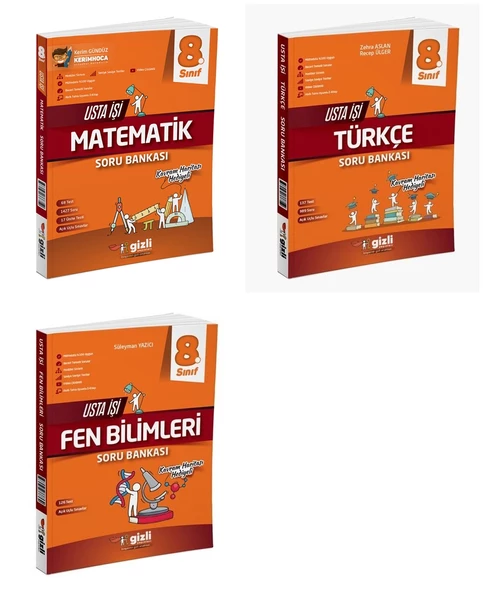 Gizli 2025 8. Sınıf Lgs Matematik + Türkçe + Fen Usta İşi Soru + Kavram Haritası Seti 3 Kitap ürün görseli