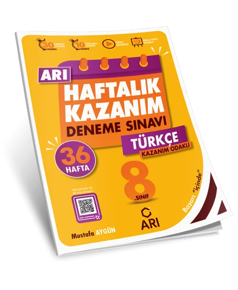 Arı Yayıncılık 8 Sınıf Türkçe Arı Haftalık Kazanım Deneme