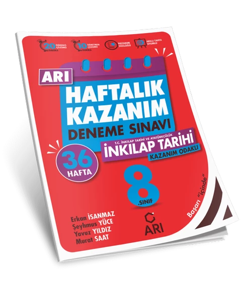 Arı Yayıncılık 8 Sınıf TC İnkılap Tarihi ve Atatürkçülük Haftalık Kazanım Deneme