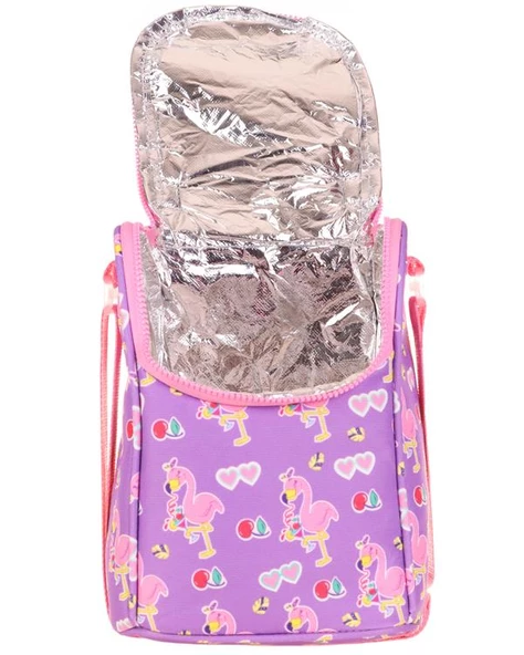 Kaukko Kids Beslenme Çantası Aynalı Taşlı Flamingo L7137 - 3