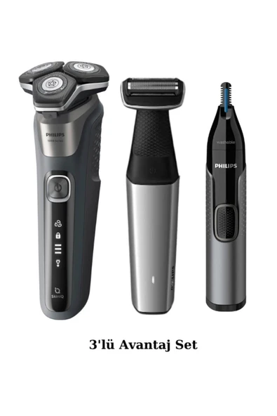 PHİLİPS S5887/10 Islak/Kuru Sinek Kaydı Tıraş Makinesi - Banyo Vücut Bakım - Kulak/Burun/Kaş Düzeltici Set