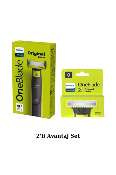 PHİLİPS Qp2824/10 Oneblade Yüz Ve Vücut Şekilendirici Tıraş Makinesi - Qp220/51 2'Li Yedek Bıçak Avantaj Set