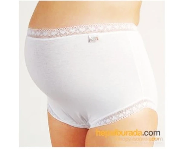 Elija Dantel Kenar Hamile Külot / Beyaz 1004 XL