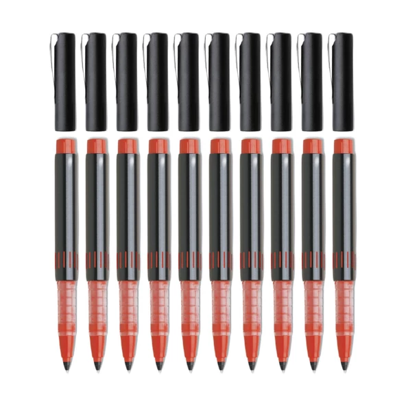 Faber Castell Needle Point 5405 0.5 İğne Uçlu Roller Kalem 10 Adet Kırmızı - 2
